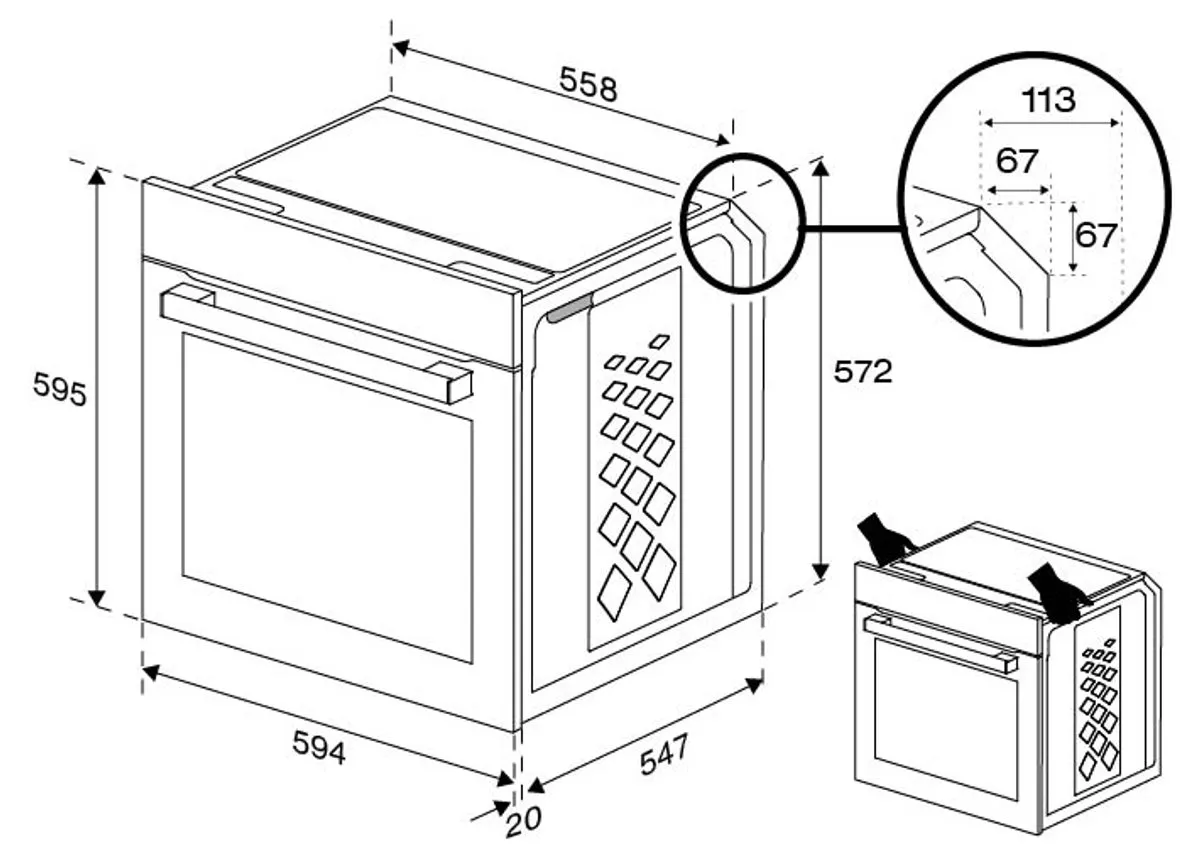 Beko b300 BBIM17300BSEA Inbouwoven - 72L - 3300W - Roestvrijstaal