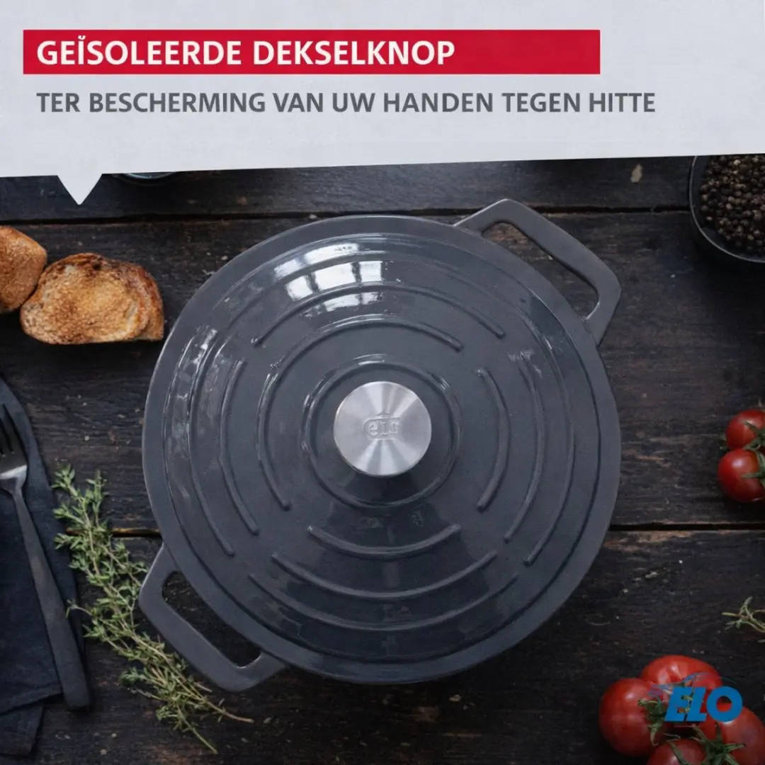 Fackelmann Ovale Braadpan 33cm - 5L - Grijs