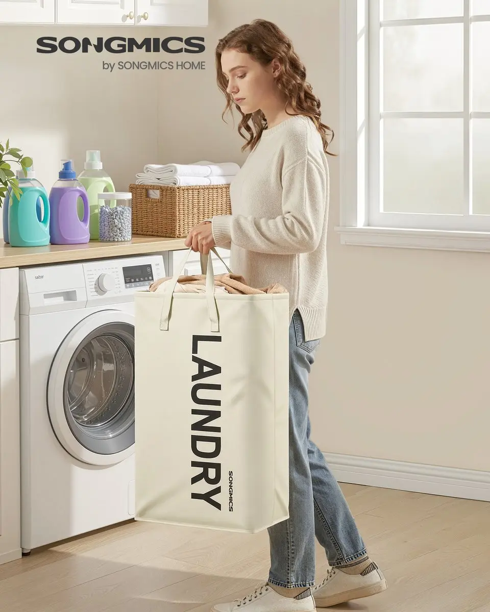Songmics RLH001WD01 Opvouwbare Wasmand 80L - Waterafstotend