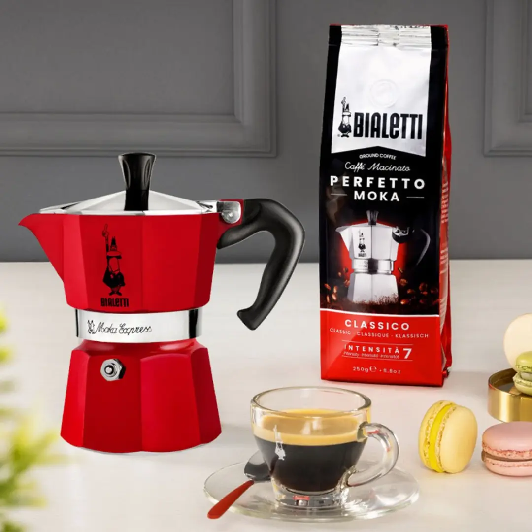 Bialetti Moka Express 3 Kops - Rood