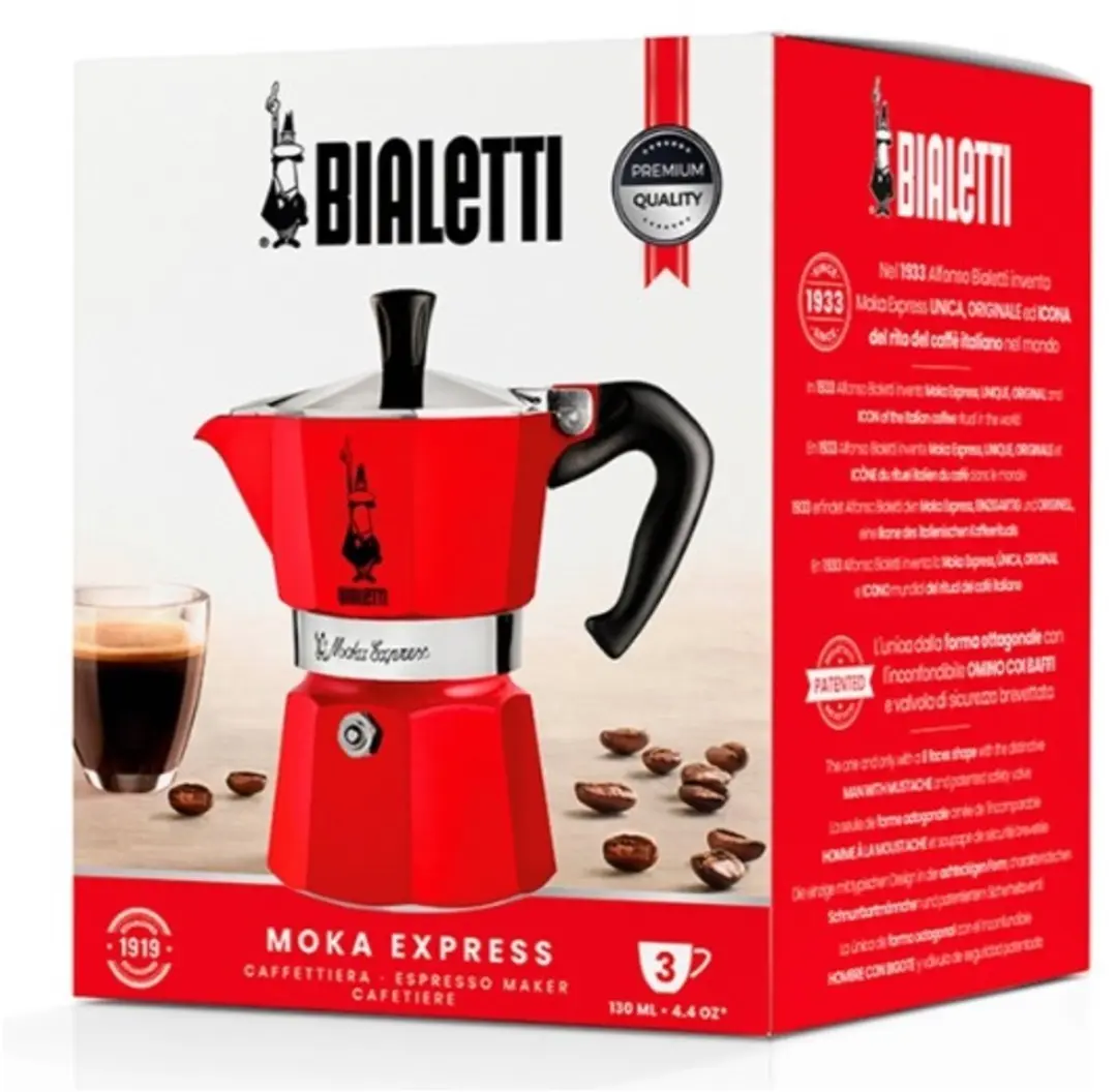 Bialetti Moka Express 3 Kops - Rood