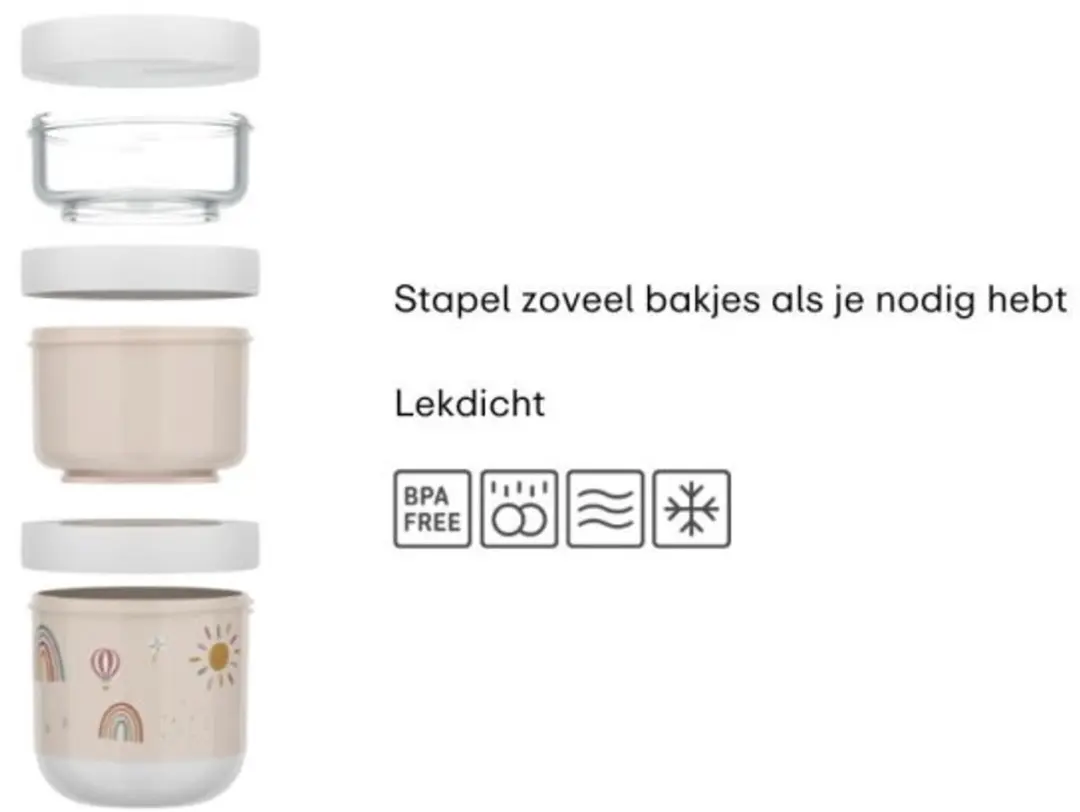 Mepal Mio Snackbox 3-delig 550ml - Sunshine & Rainbow - afbeelding 6 van 6