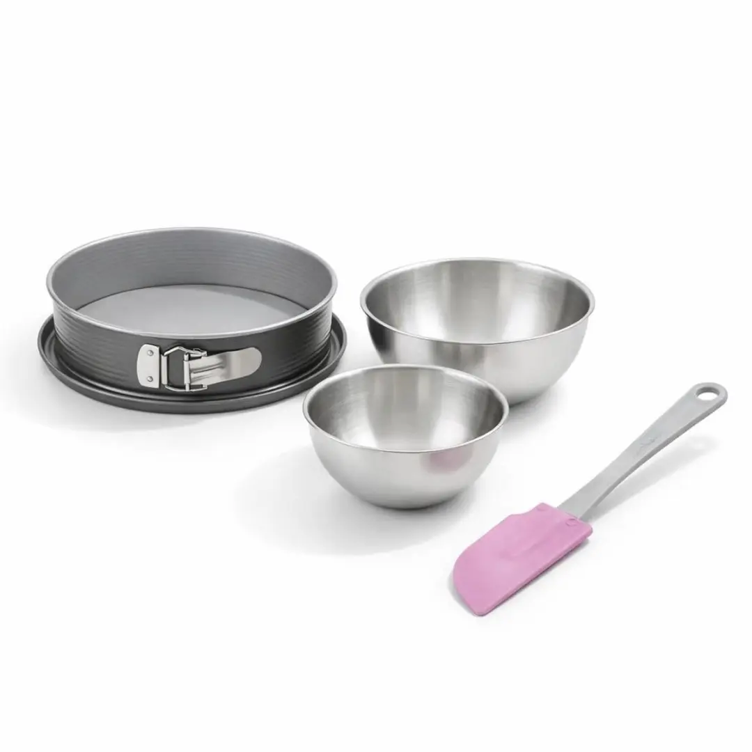 Zenker Bakset met Springvorm 28cm - 2 Mengkommen + Spatel Grijs