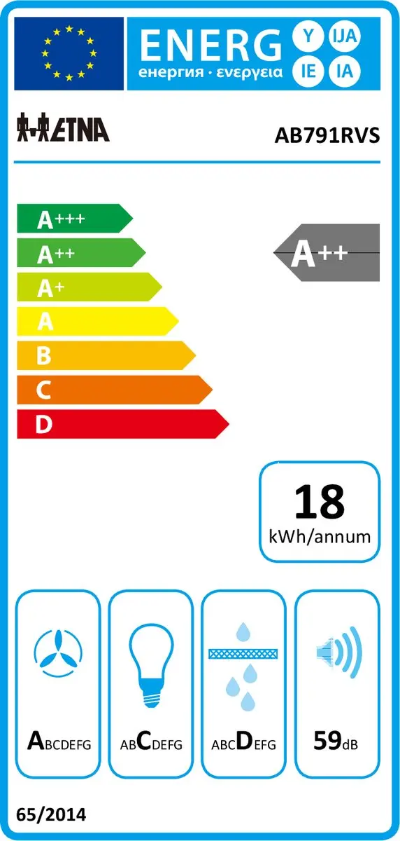 Etna AB791RVS RVS Schouwkap 90cm - 632 m³/u