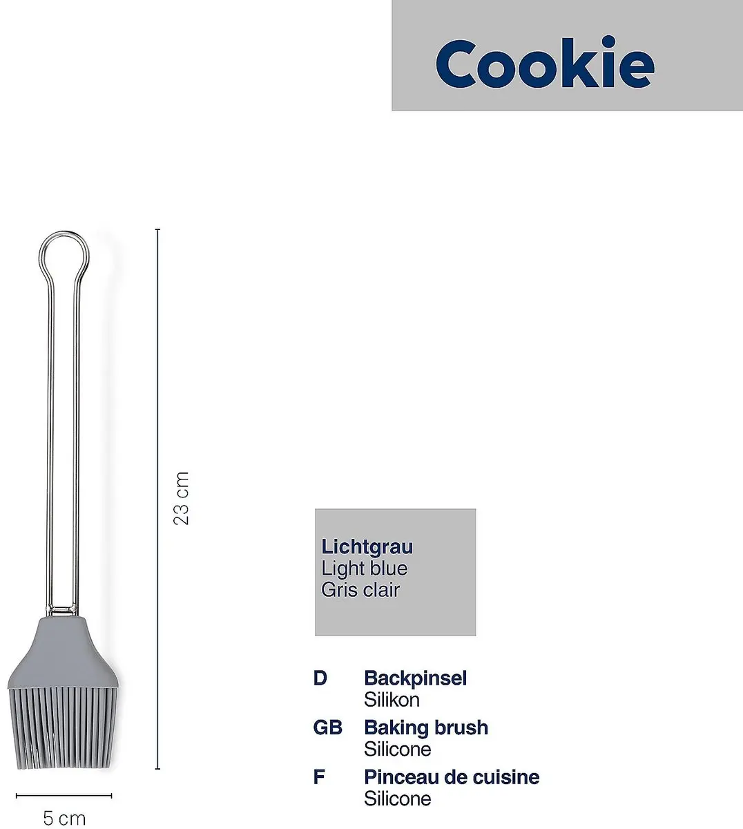Kela Siliconen Bakkwast 23cm - Lichtgrijs