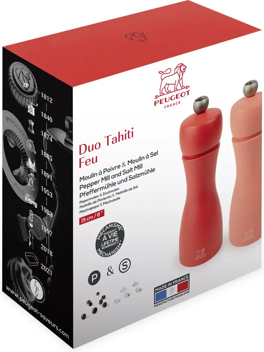 Peugeot Tahiti Peper- en Zoutmolen Duo 15cm - Baksteen & Vlam
