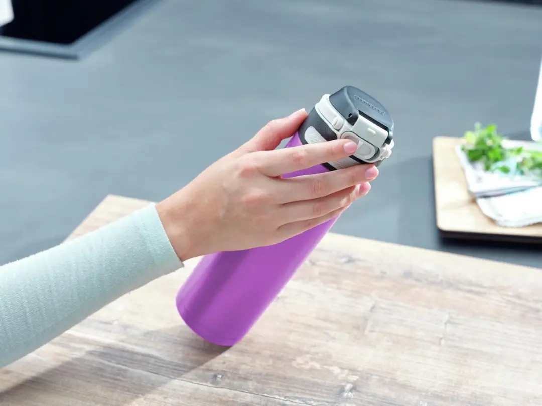 Leifheit Thermosbeker Flip 600ml - RVS - Paars