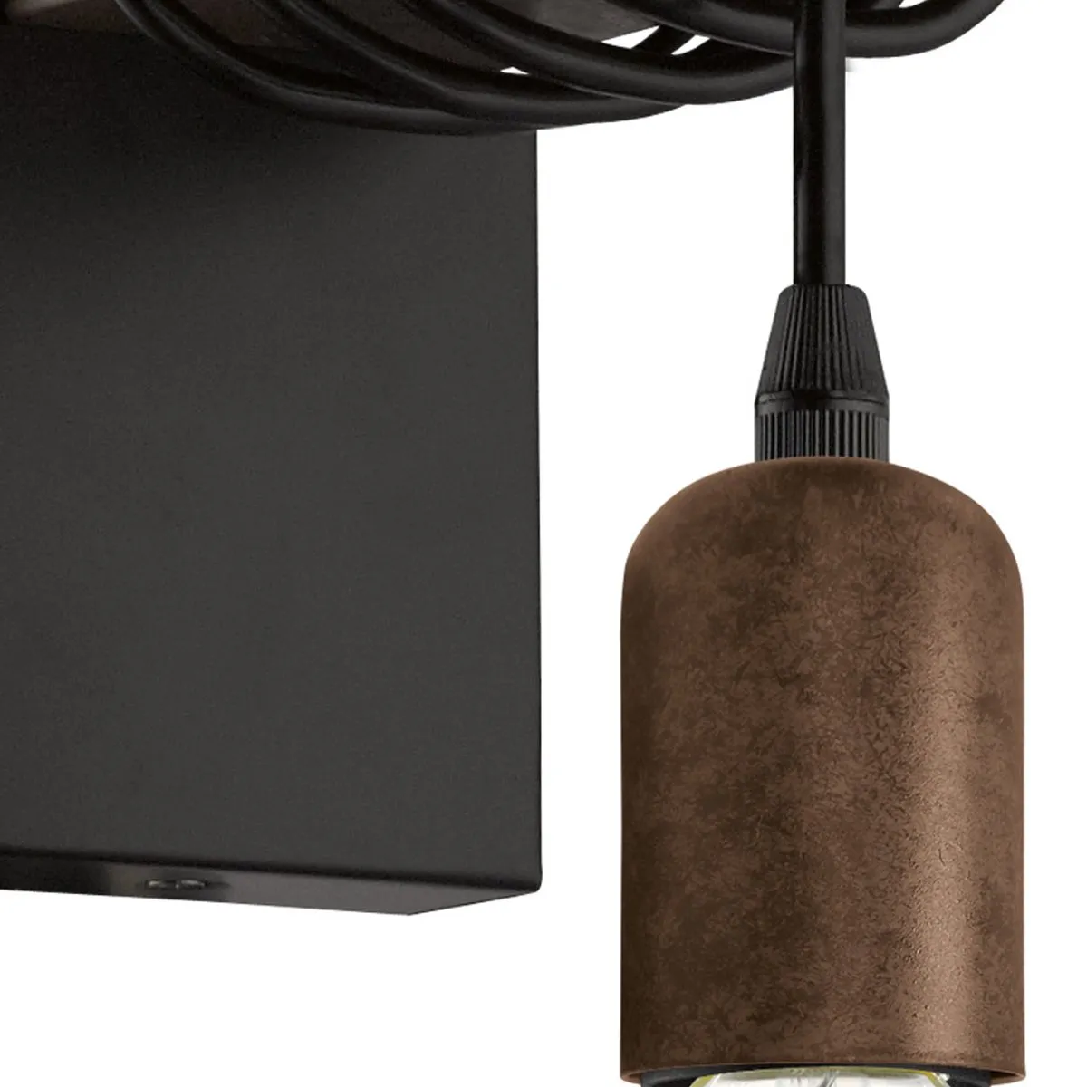 Eglo Townshend 4 Wandlamp E27 - 19cm - Zwart/Bruin
