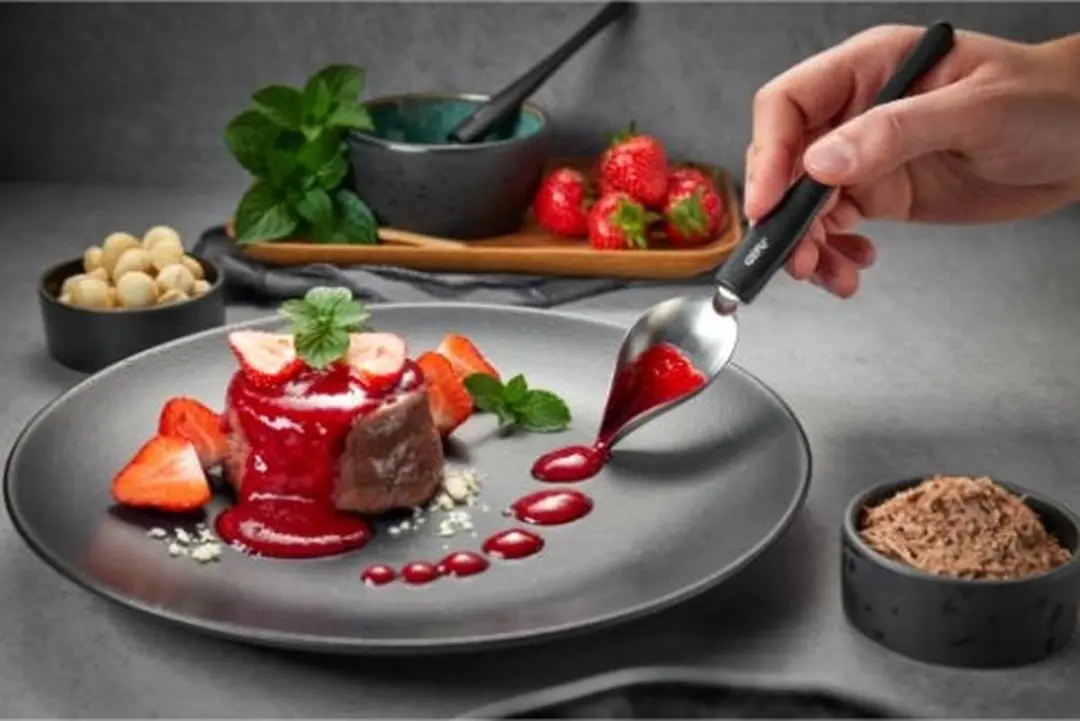 GEFU Decoratielepels Set - 2 Stuks - Zilver/Zwart
