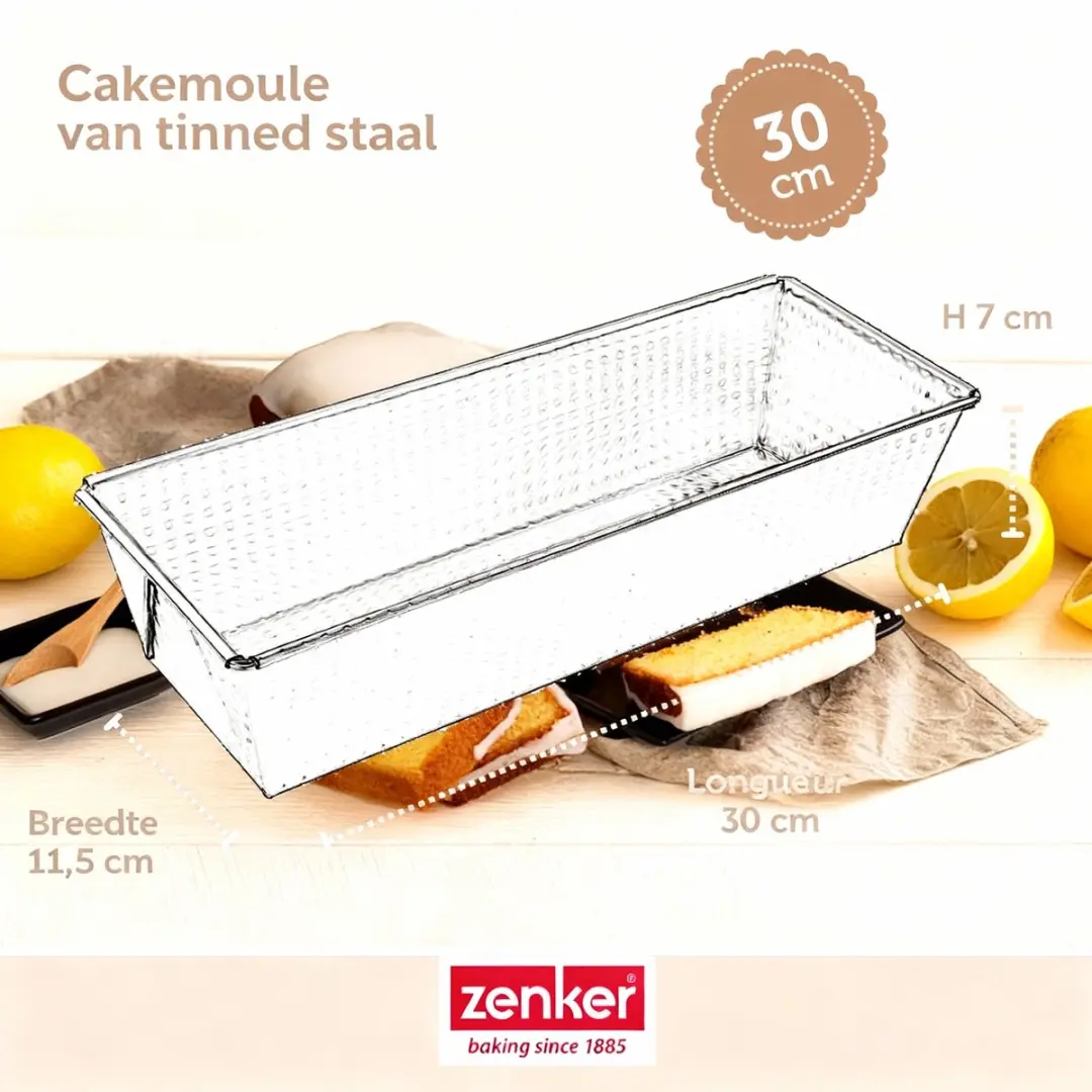 Zenker Bakset 30cm Cakevorm - 2 Mengkommen, Maatbeker & Spatel - Grijs