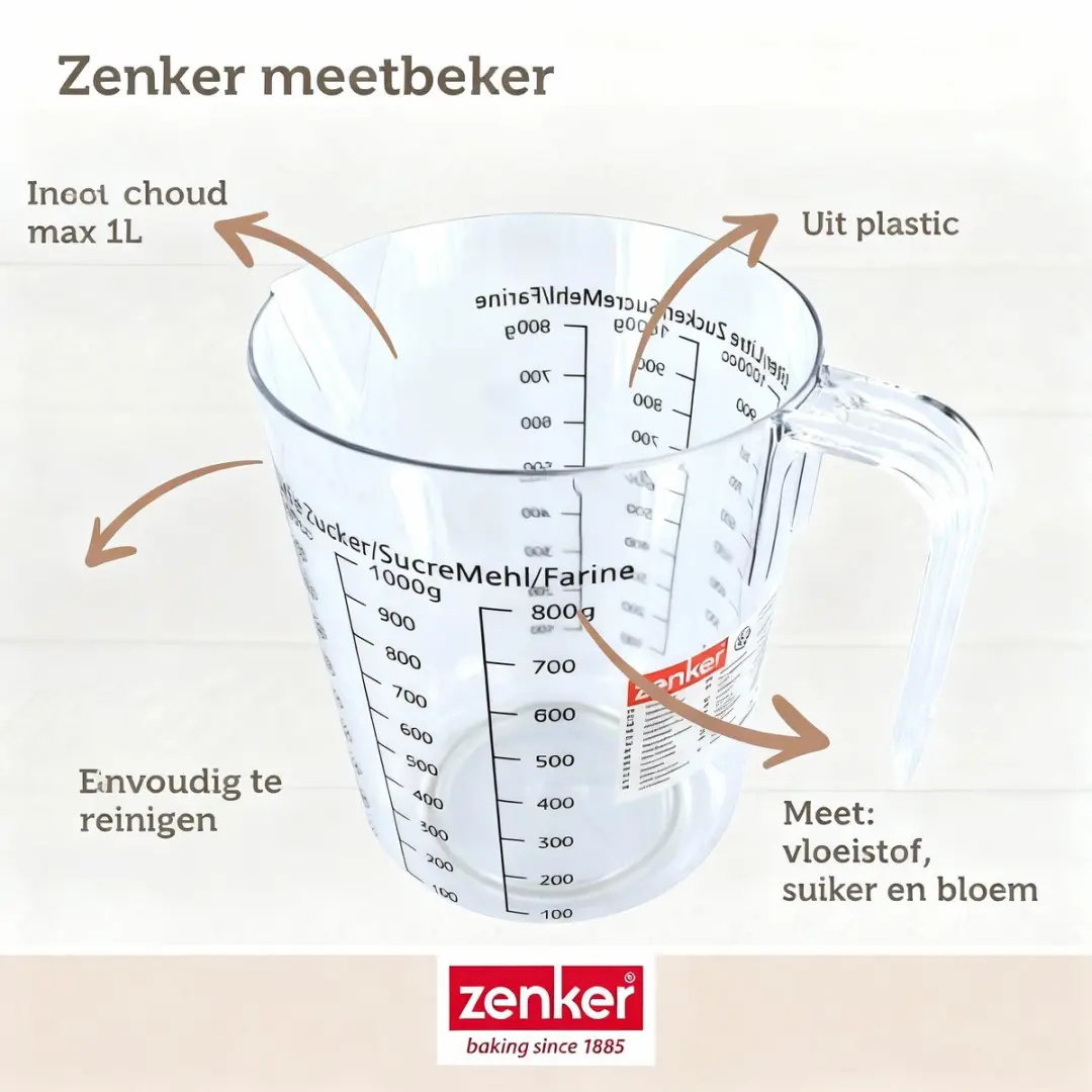 Zenker Bakset 30cm Cakevorm - 2 Mengkommen, Maatbeker & Spatel - Grijs