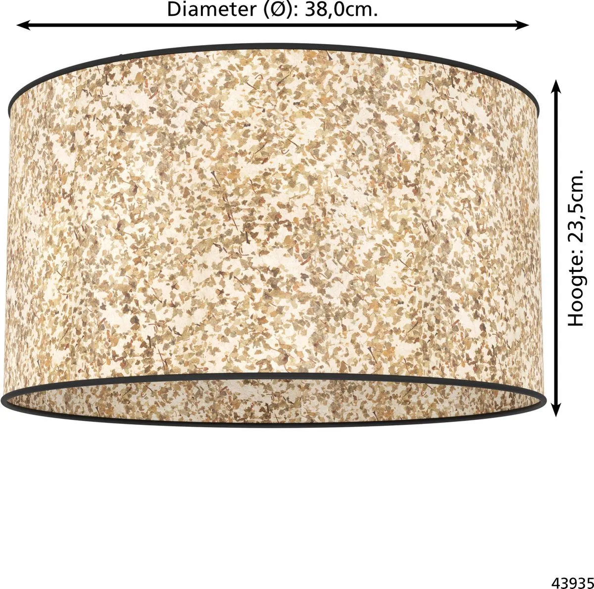 Eglo Butterburn Plafondlamp Ø38cm - Zwart/Beige