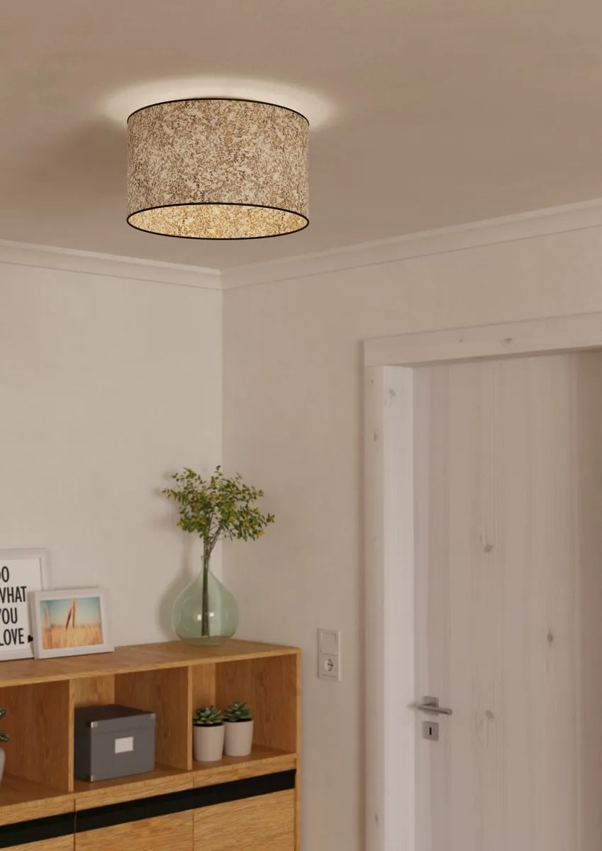 Eglo Butterburn Plafondlamp Ø38cm - Zwart/Beige