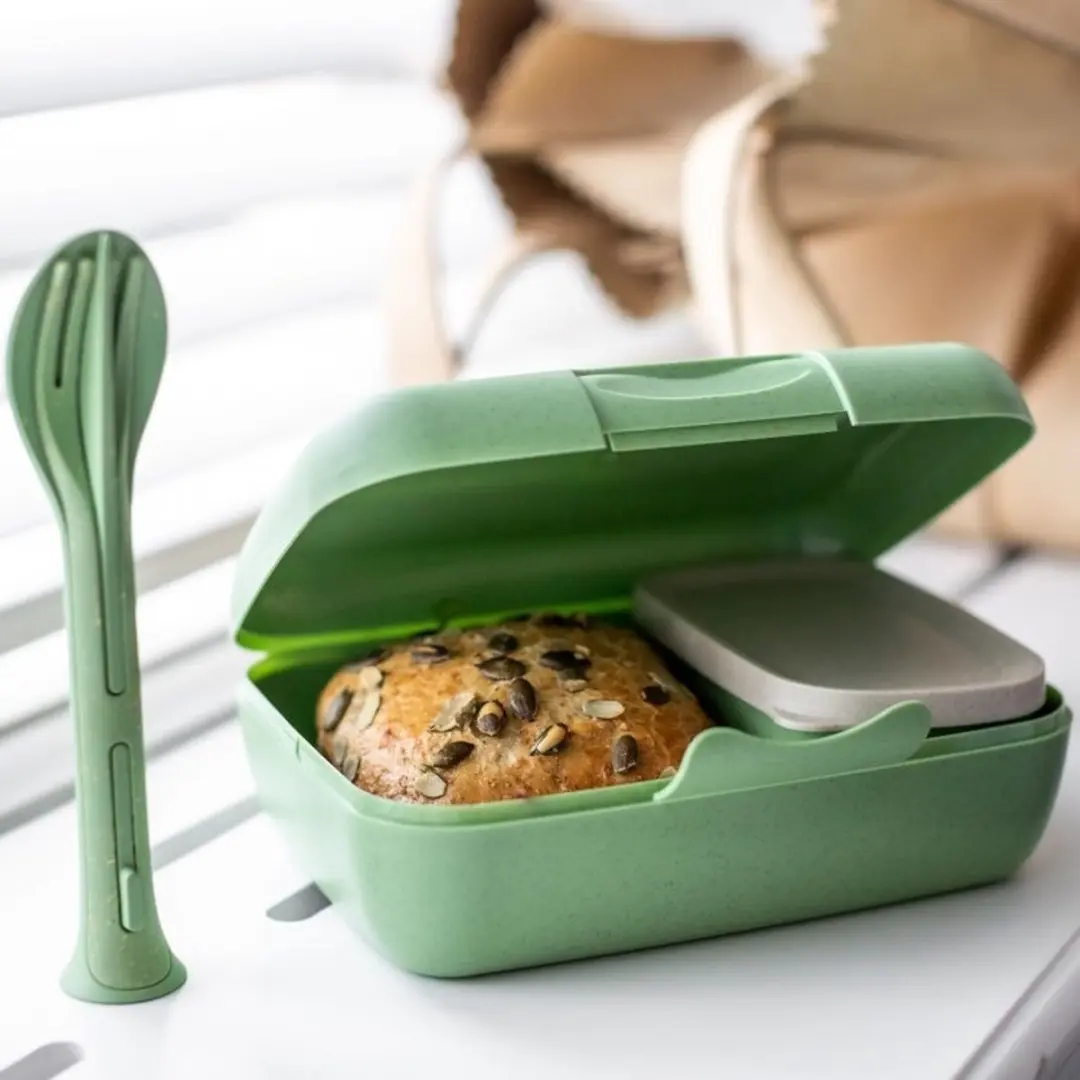 Koziol Pascal Ready Lunchbox & Bestekset 1.25L - 4-delig - Paars