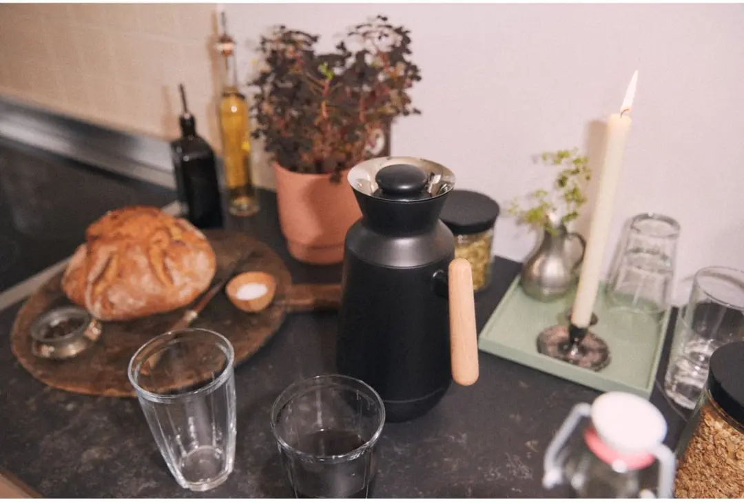 Rosendahl Kitchen Thermos 1L - Zwart/Hout