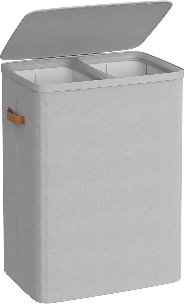 Songmics Wasmand 2 Compartimenten 170L - Grijs
