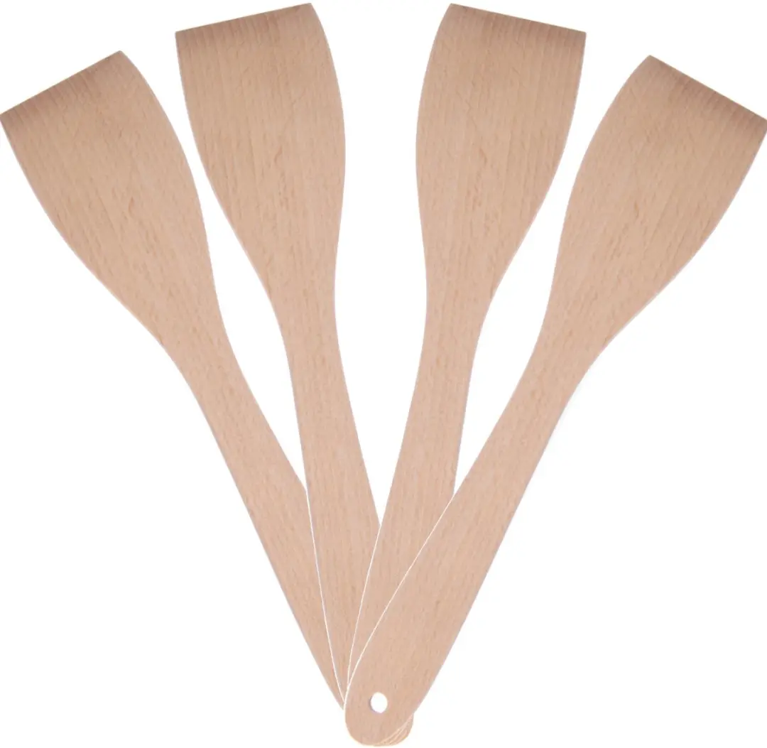 Hendi Houten Spatels Set - 4 Stuks Beukenhout 300x55mm - afbeelding 6 van 6