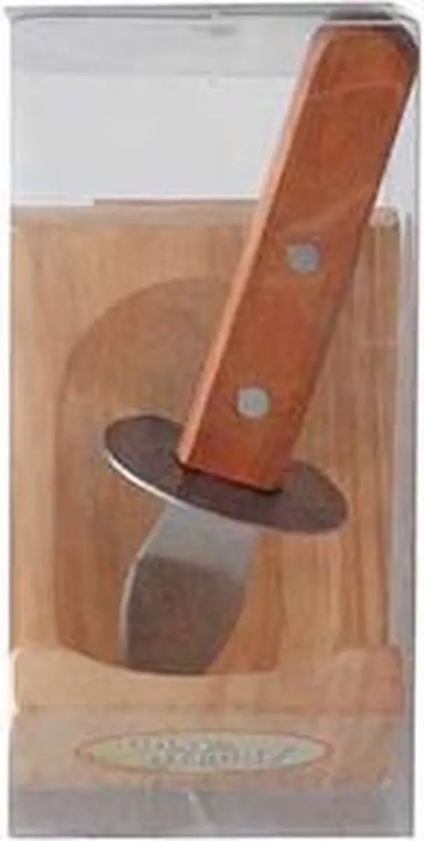 Cosy&Trendy Oestermes met Houten Houder - 2 Stuks - Zilverkleurig