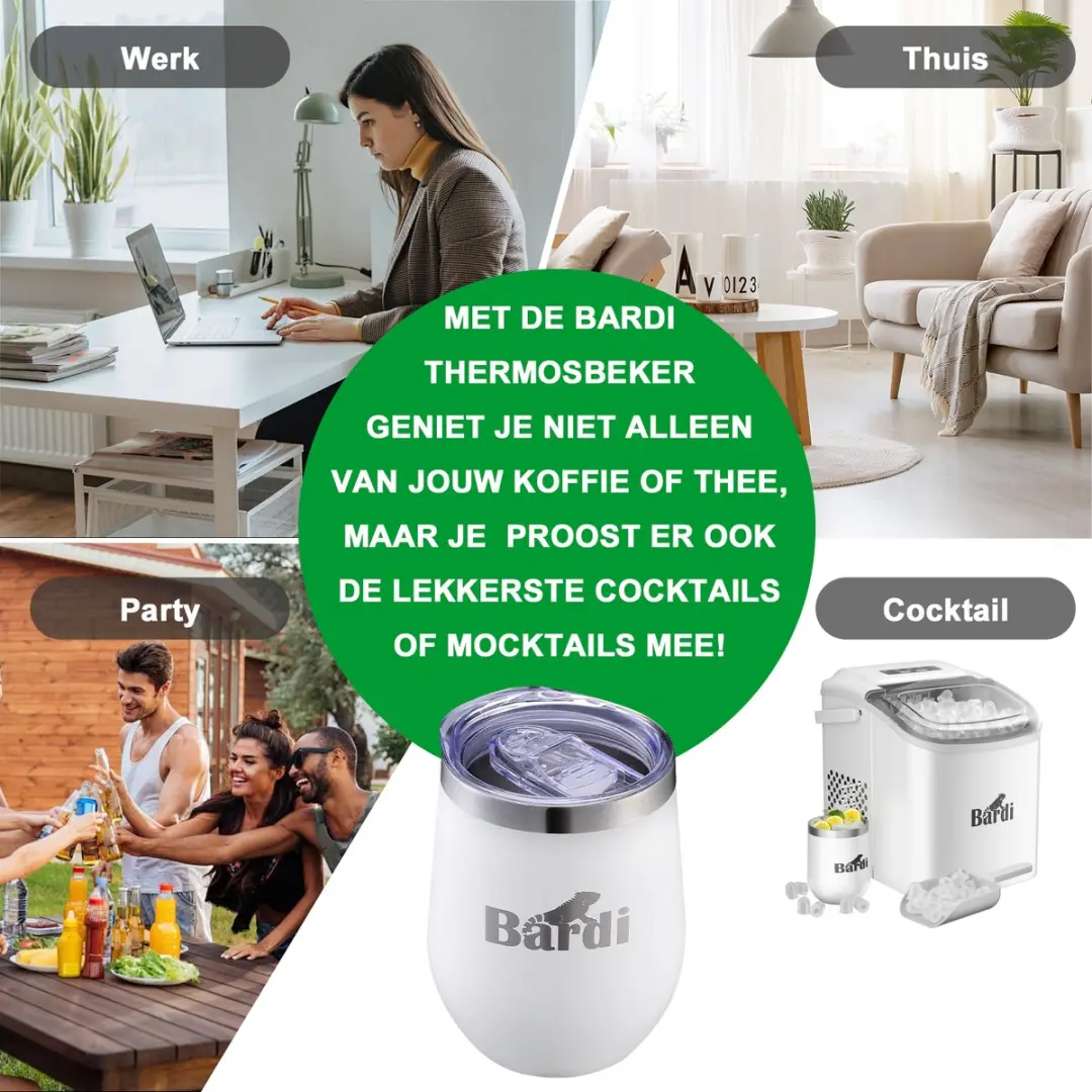 Bardi BA74325 Thermosbeker - 360ml - 2 Stuks Wit - afbeelding 6 van 6