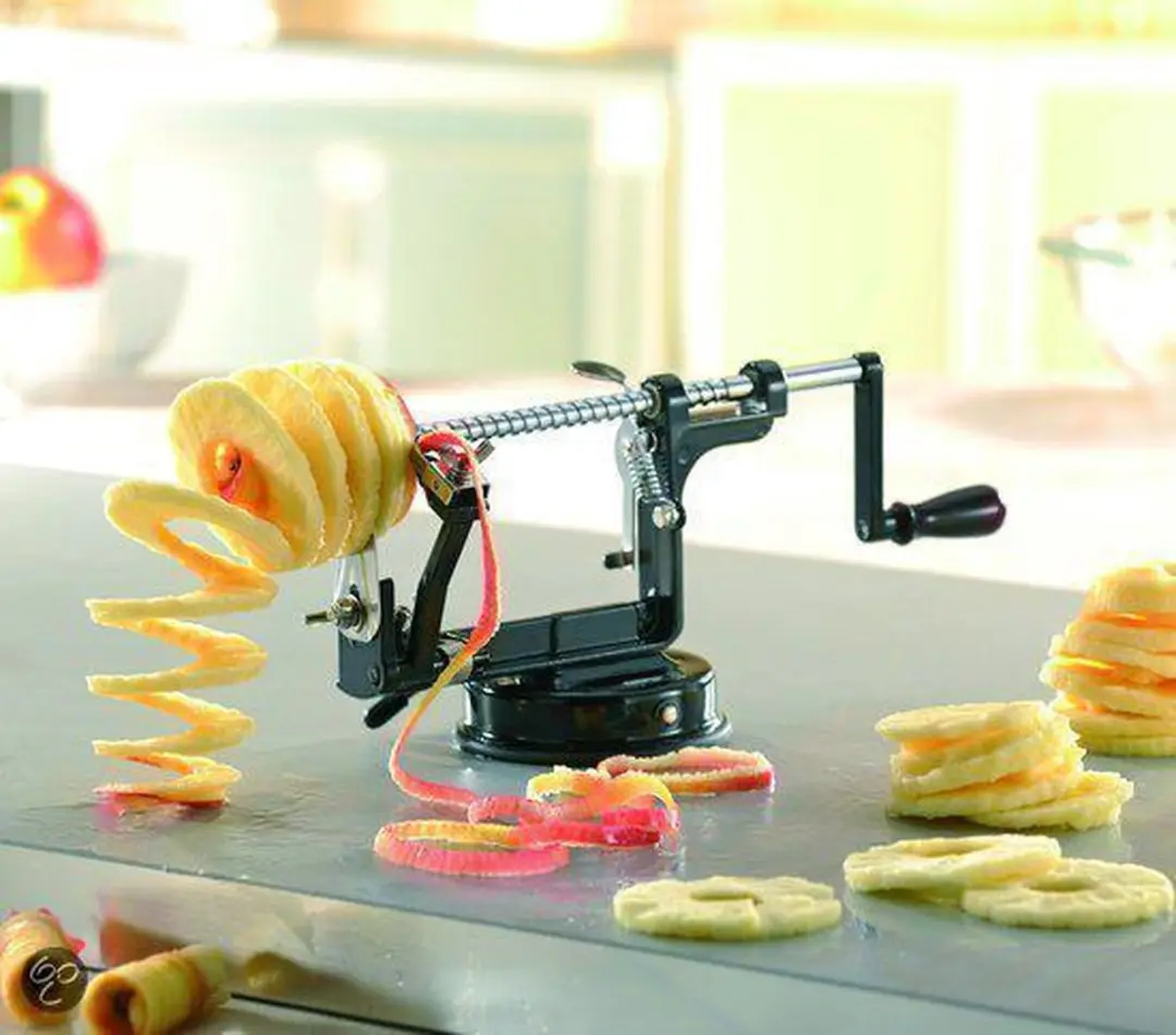 GEFU 3-in-1 Appelschiller - Appelsnijder & Ontkerner - Zwart