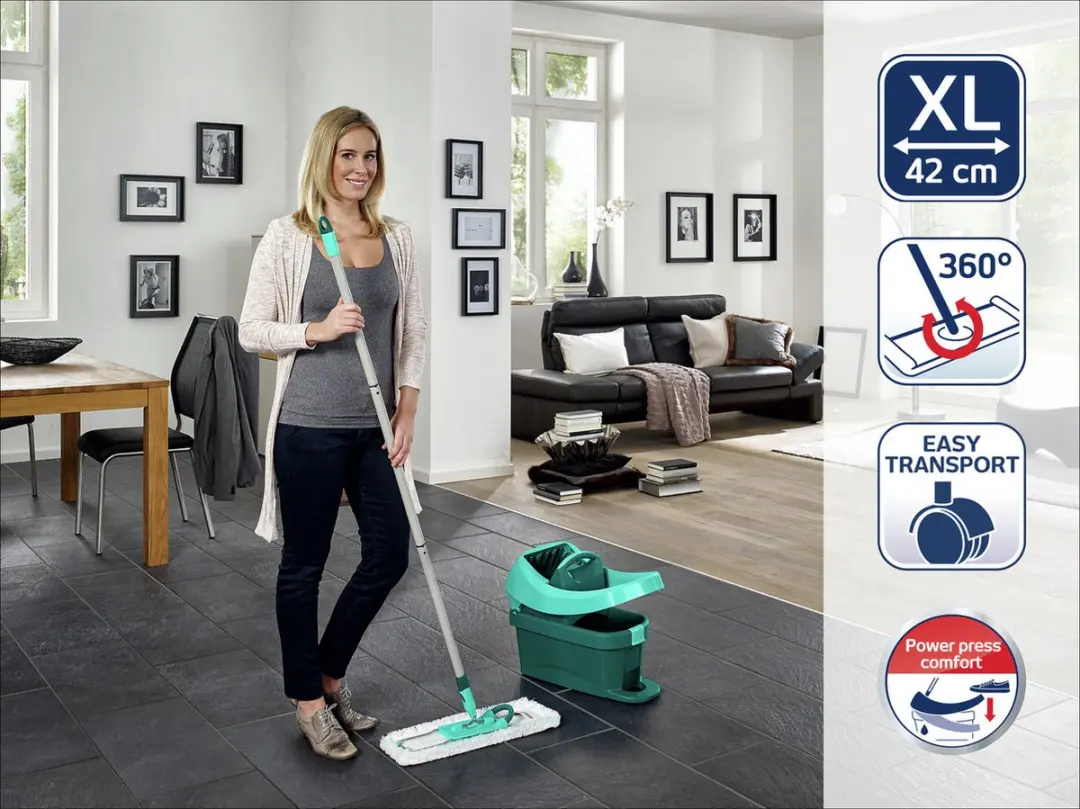 Leifheit Profi XL Vloerwissysteem 42cm - Turquoise/Wit - afbeelding 6 van 6
