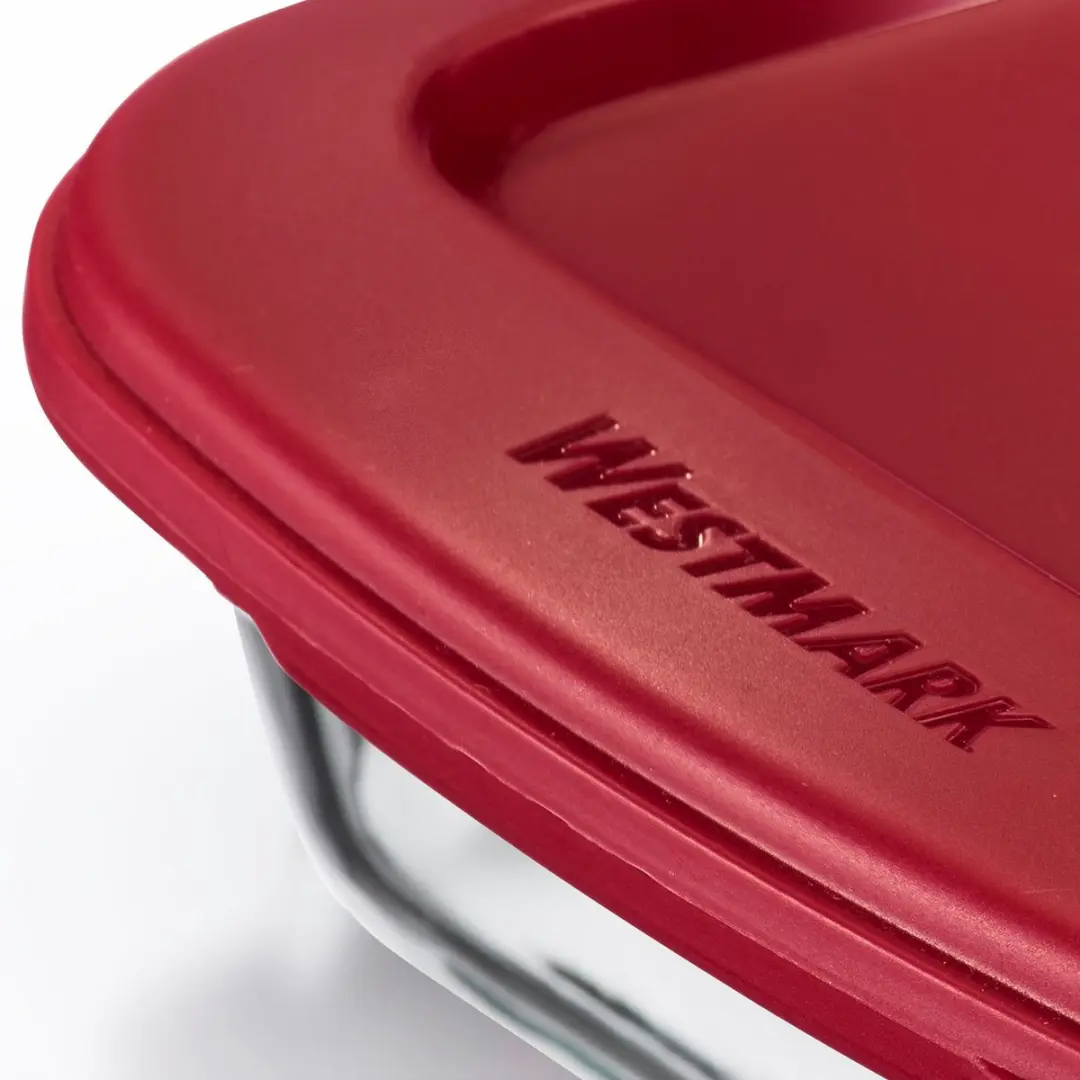Westmark Glazen Schaal Vleeswaren 1600ml - Luchtdicht - Transparant/Rood - afbeelding 6 van 6