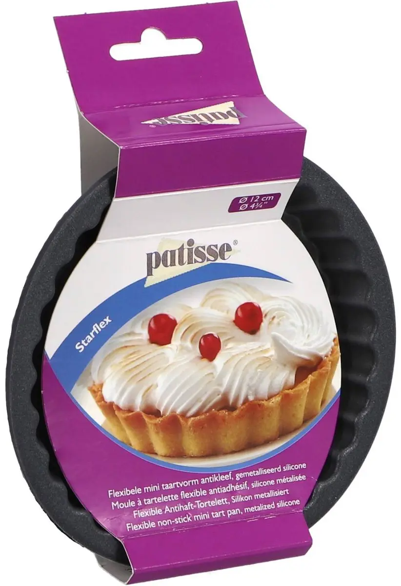 Patisse Mini Taartvorm Starflex Ø12cm - Zwart