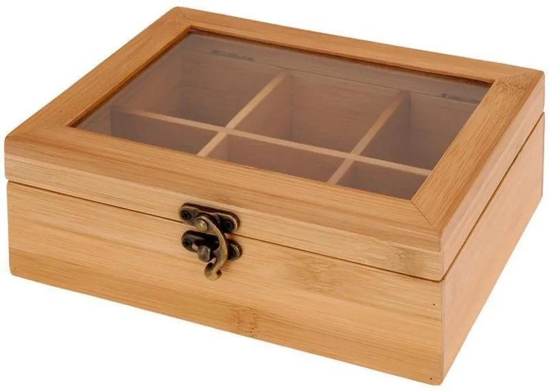 Excellent Houseware Bamboe Theedoos 6 Vakken