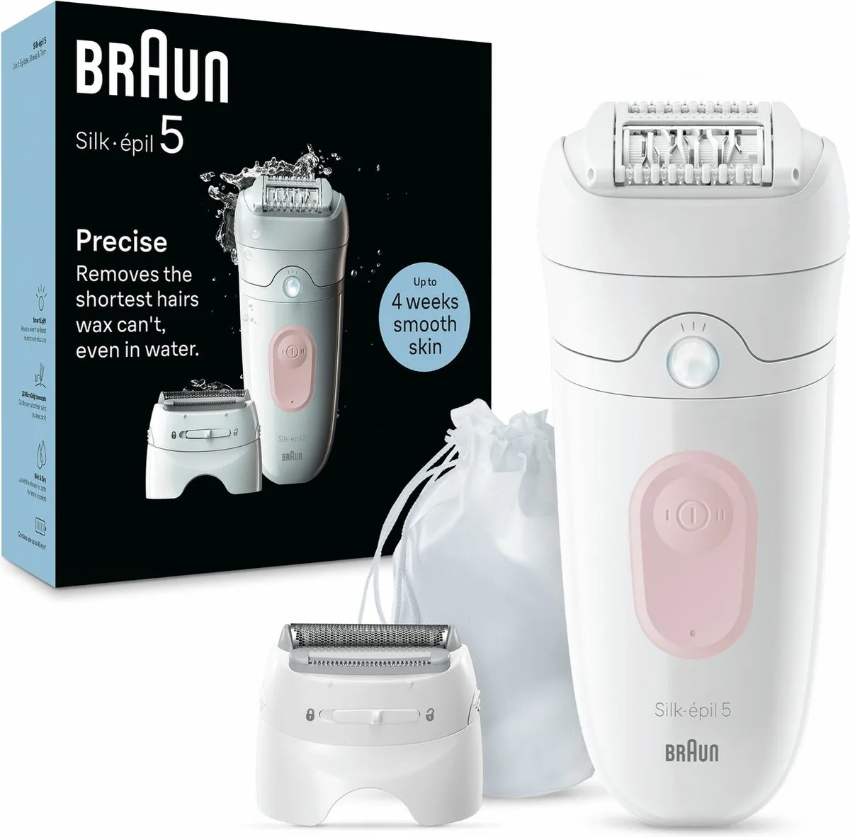 Braun Epilator Silképil 5 030 - Wit/Rozepink