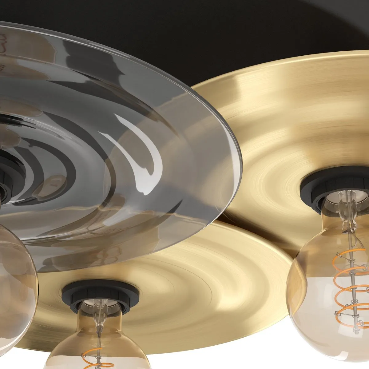 Eglo Lintmill Plafondlamp E27 - Ø53cm - Zwart/Grijs/Goud