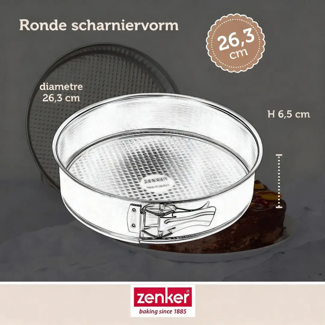 Zenker Bakset met Springvorm 26,3cm - 2 Mengkommen & Spatel - Grijs