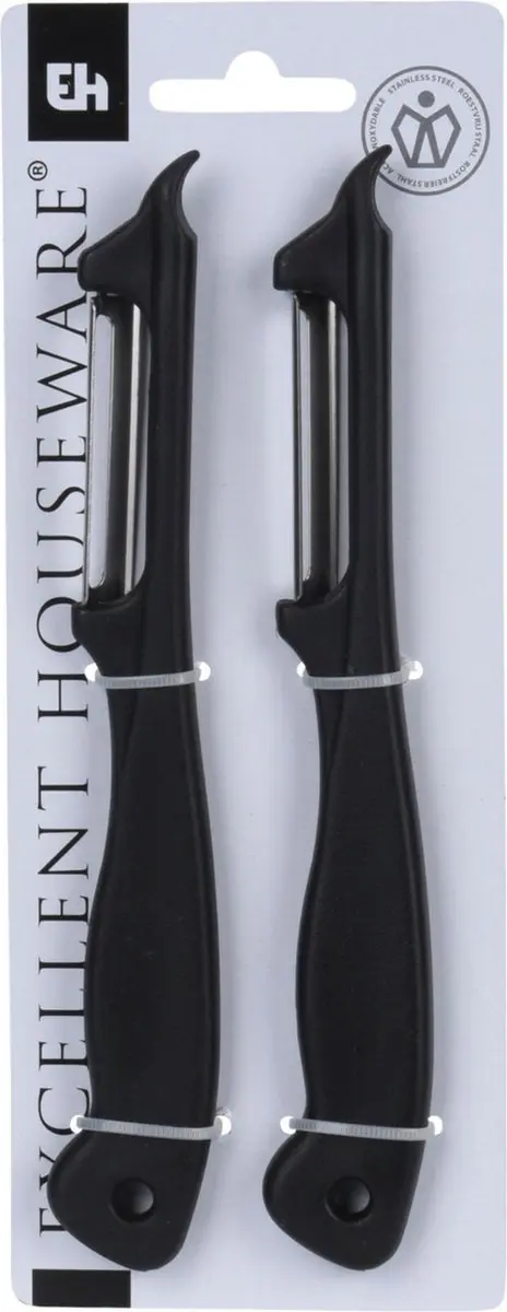 Excellent Houseware Dunschiller Kunststof - 2 Stuks - Zwart