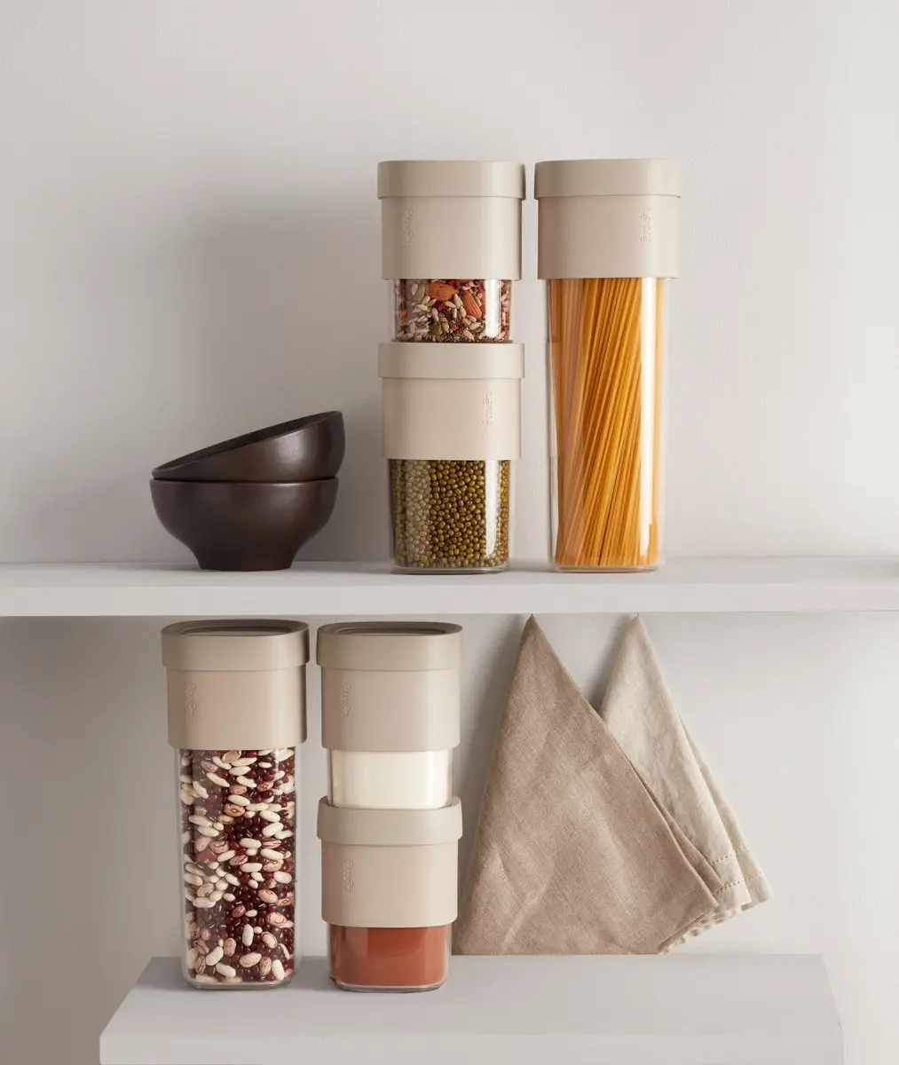 Lékué Flip Storage Voorraadbussen 3x3.3L - Beige