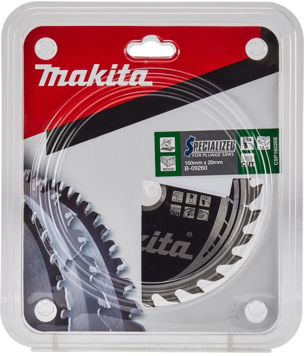 Makita B-09260 Invalcirkelzaagblad Hout 160mm 28T - afbeelding 2 van 2
