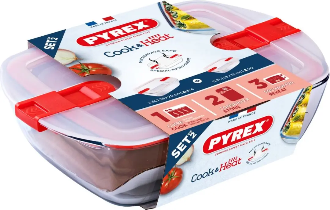 PYREX Cook & Heat Voedselcontainer 2-delig