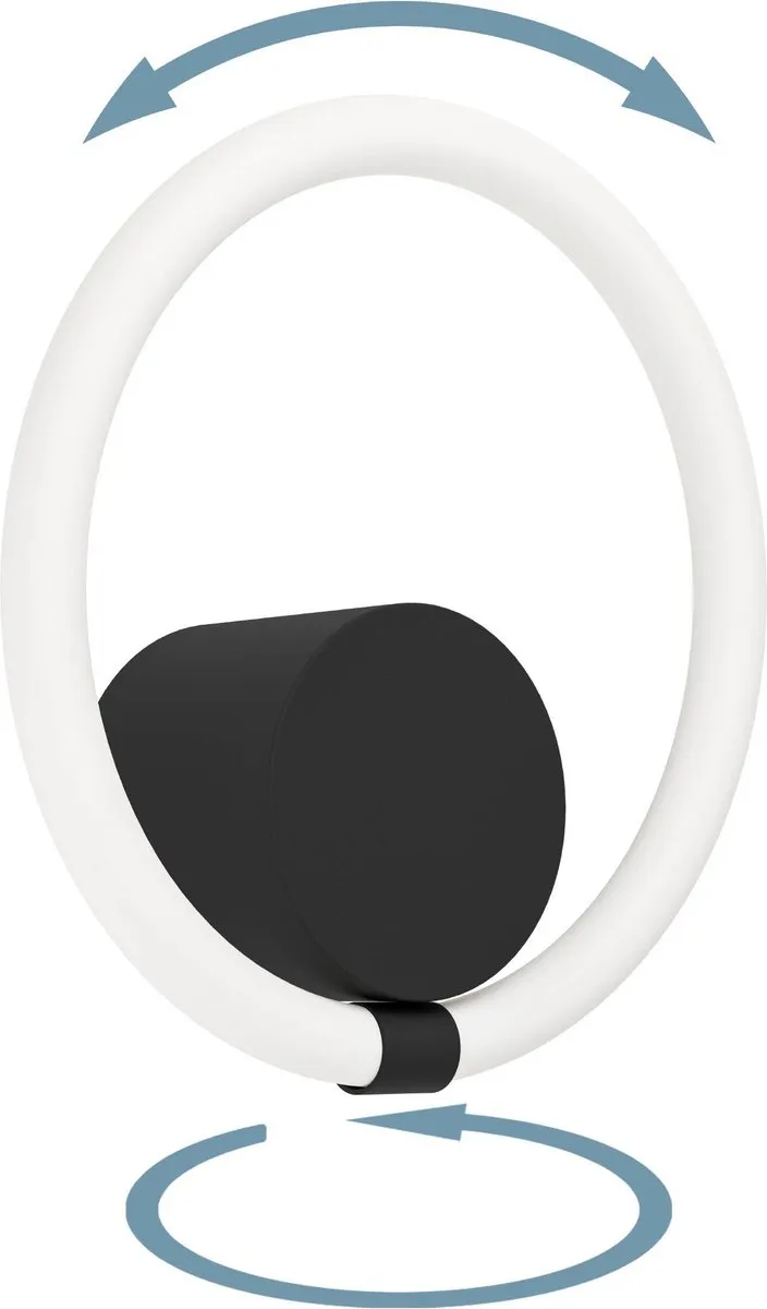 Eglo Caranacoa Wandlamp 26cm - Zwart/Wit - afbeelding 6 van 6