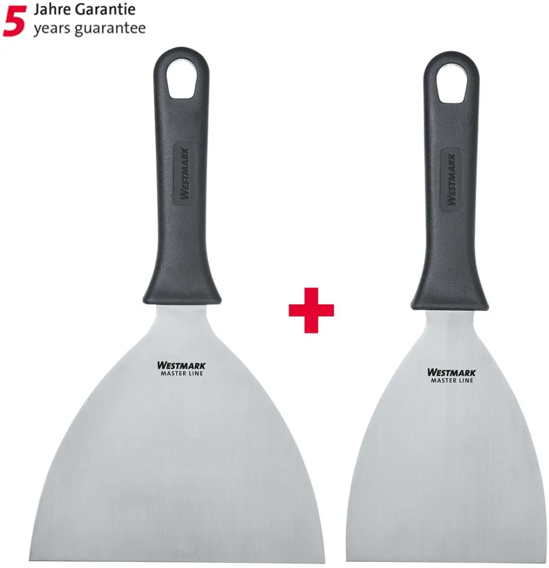 Westmark Master Line Schraper/Grillspatel Set 2 Stuks - RVS/Kunststof - Zwart/Zilver