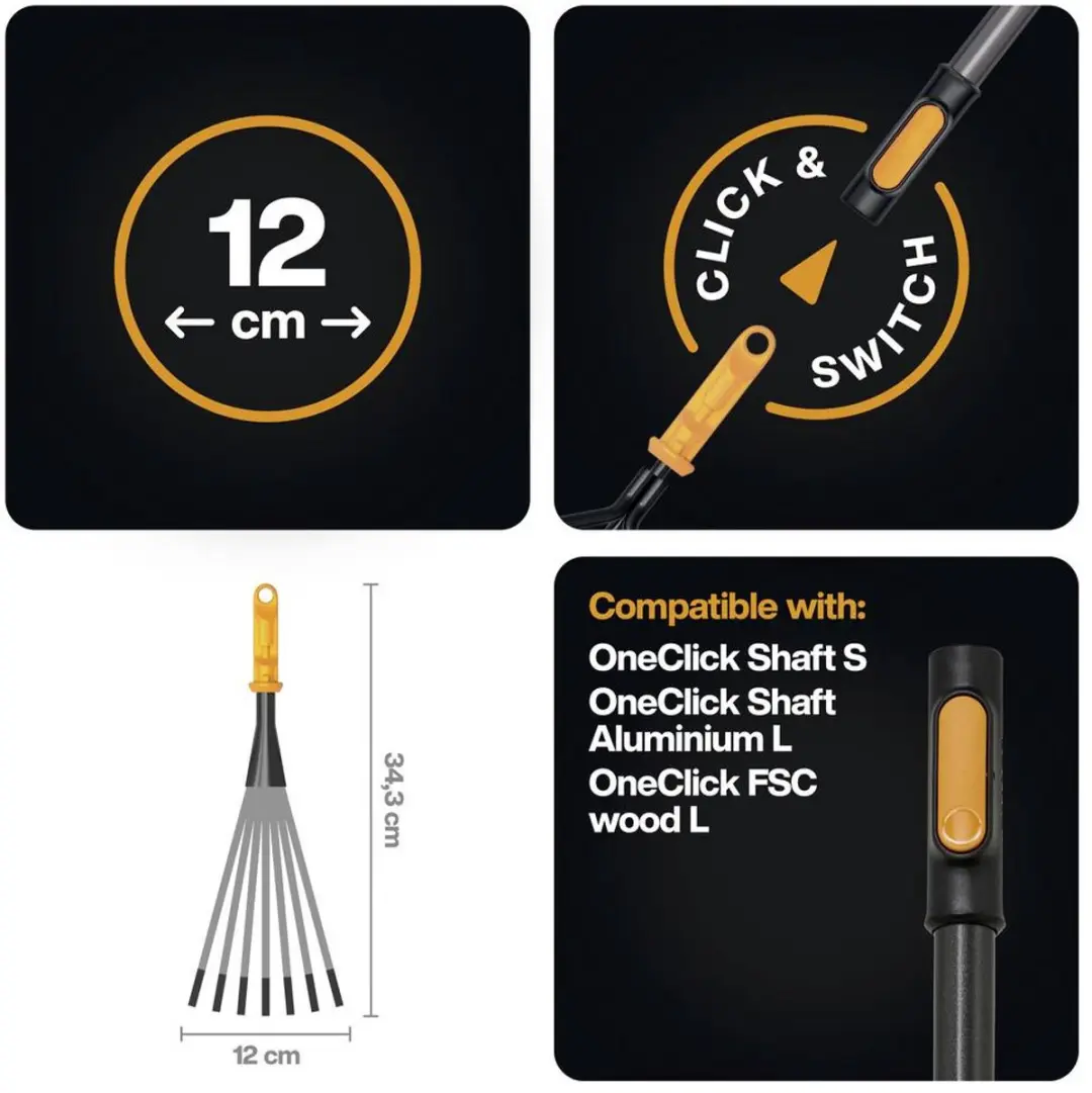 Fiskars QuikFit Bladhark 120mm - Kleurloos