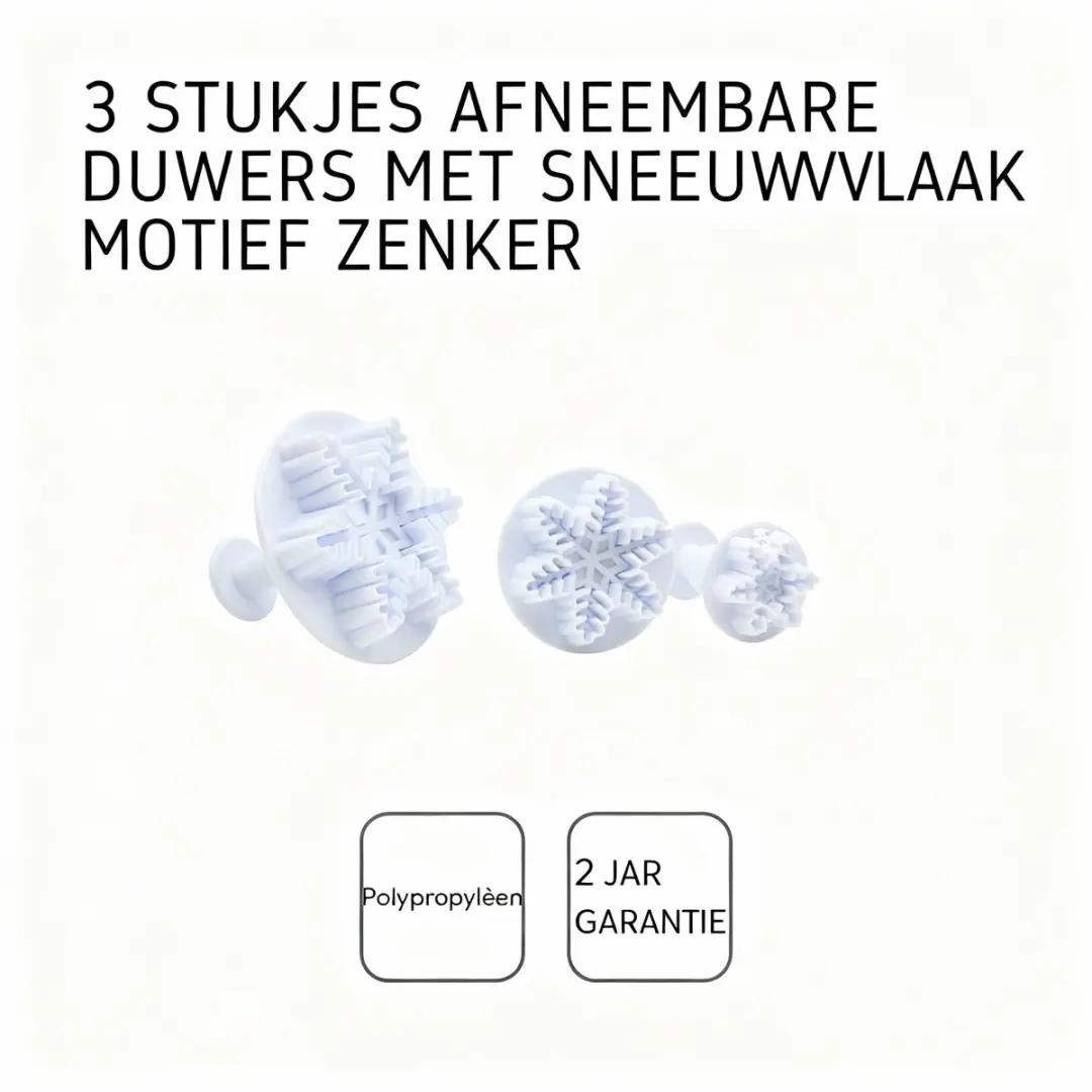 Zenker Kerstuitstekers Sneeuwvlokmotief - 3 Stuks