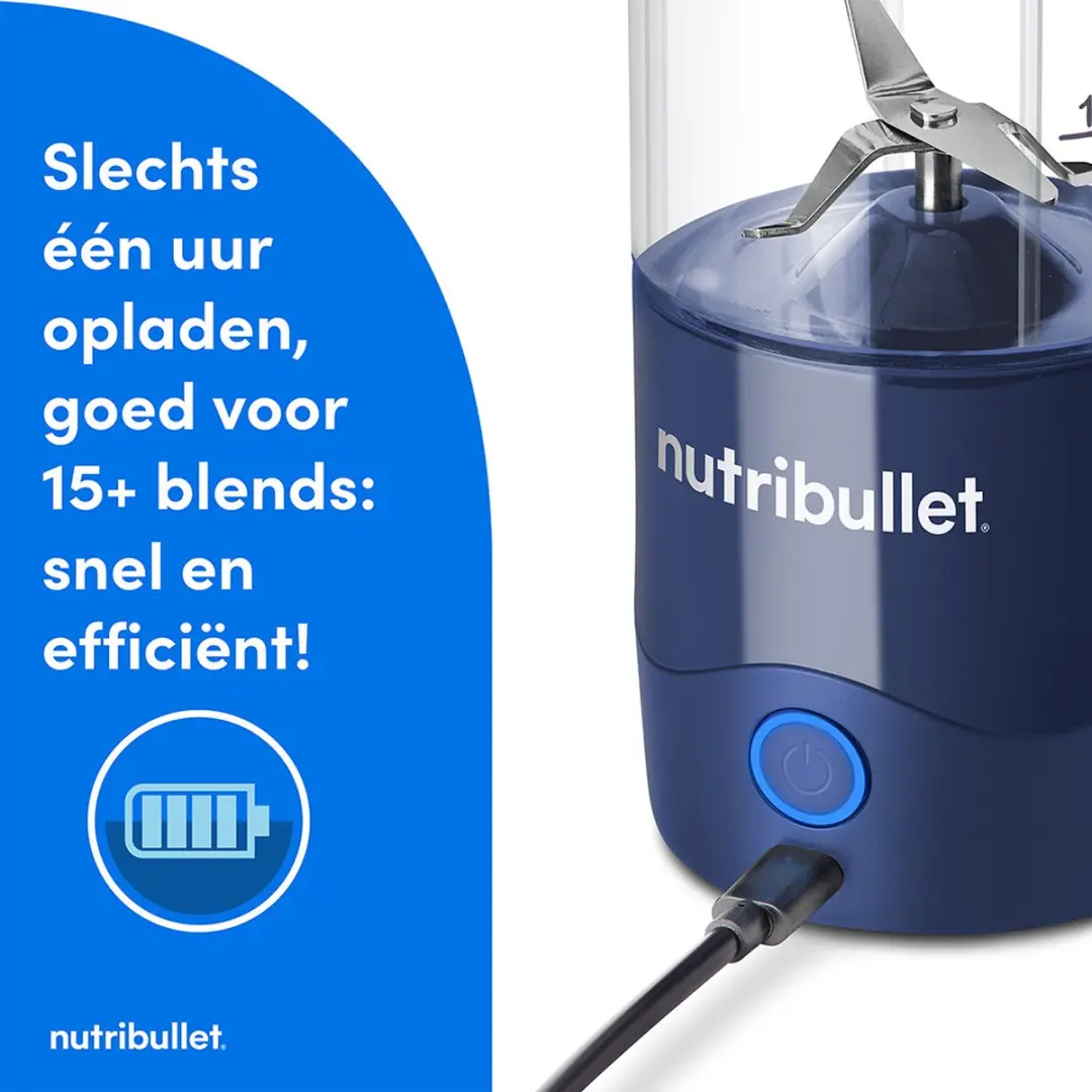 NutriBullet Portable Draadloze Blender 200W - Donkerblauw