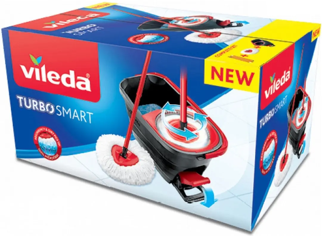 Vileda Turbo Spin Smart Mopset - 5L - Rood/Wit/Grijs