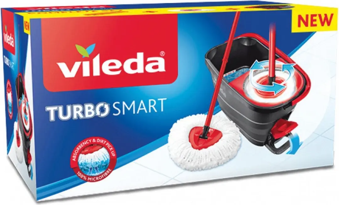 Vileda Turbo Spin Smart Mopset - 5L - Rood/Wit/Grijs