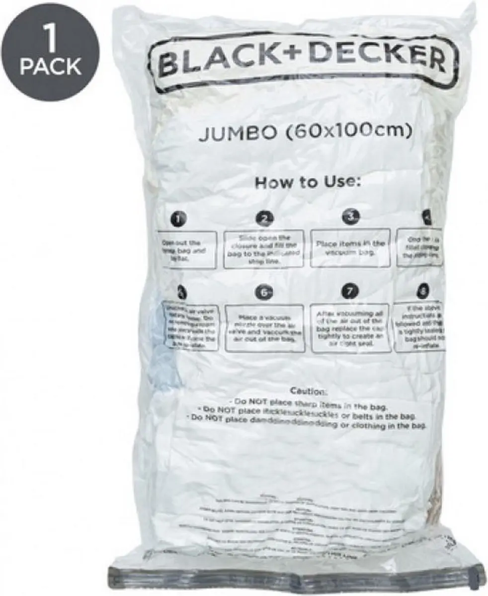 BLACK+DECKER Vacuüm Opbergzak 60x100cm