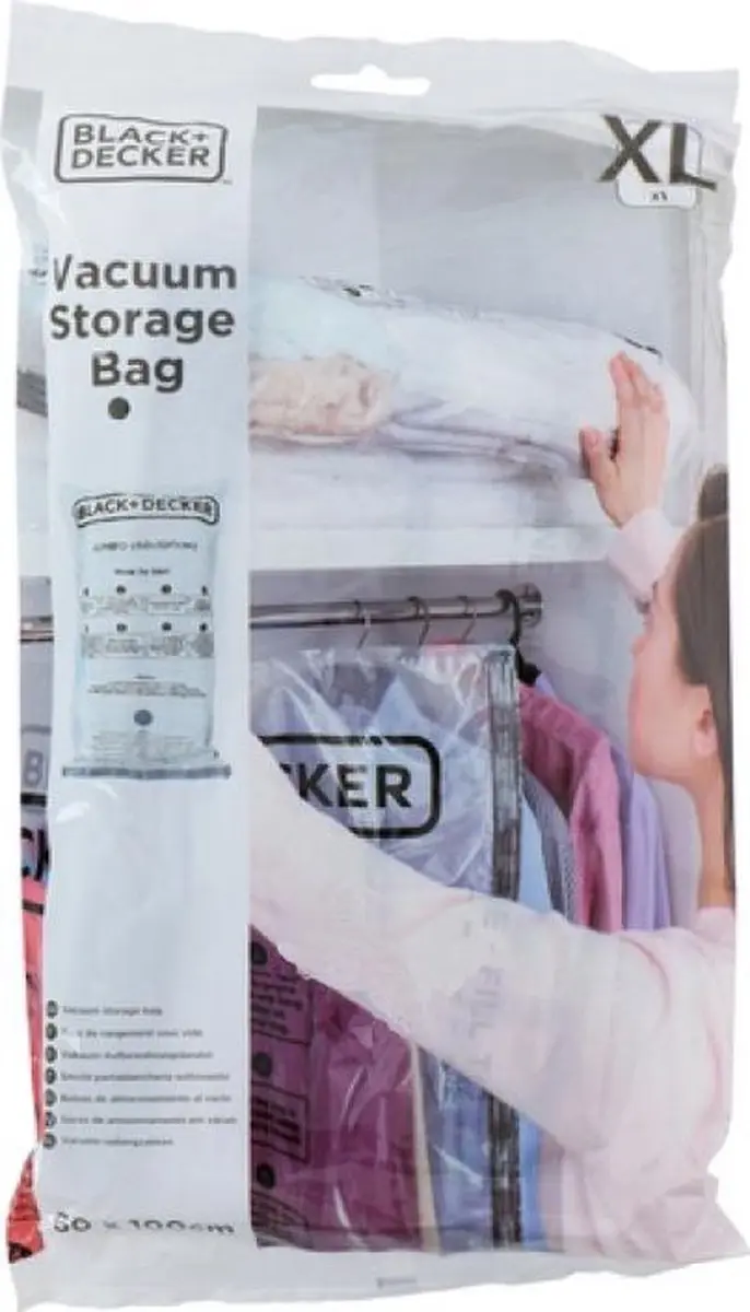 BLACK+DECKER Vacuüm Opbergzak 60x100cm - Transparant