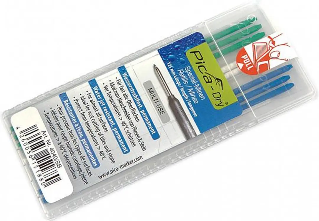 Pica 4040 Dry Navulling - Blauw/Wit/Groen - 8 Stuks
