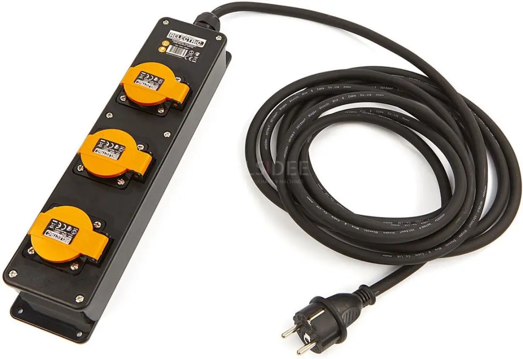 Relectric Pro Stekkerdoos Verlengkabel 5m - 3-voudig 3200W - IP44 - Zwart/Oranje
