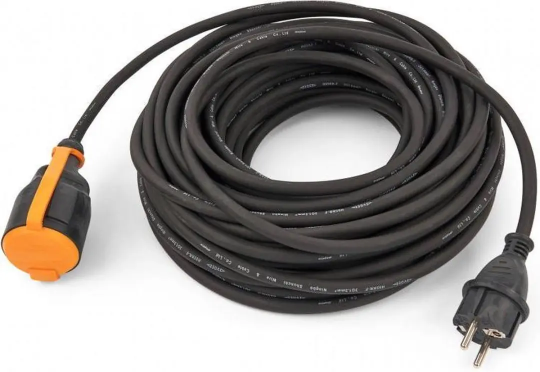 Rellectric Verlengsnoer 20m 3200W - IP44 - Zwart/Oranje