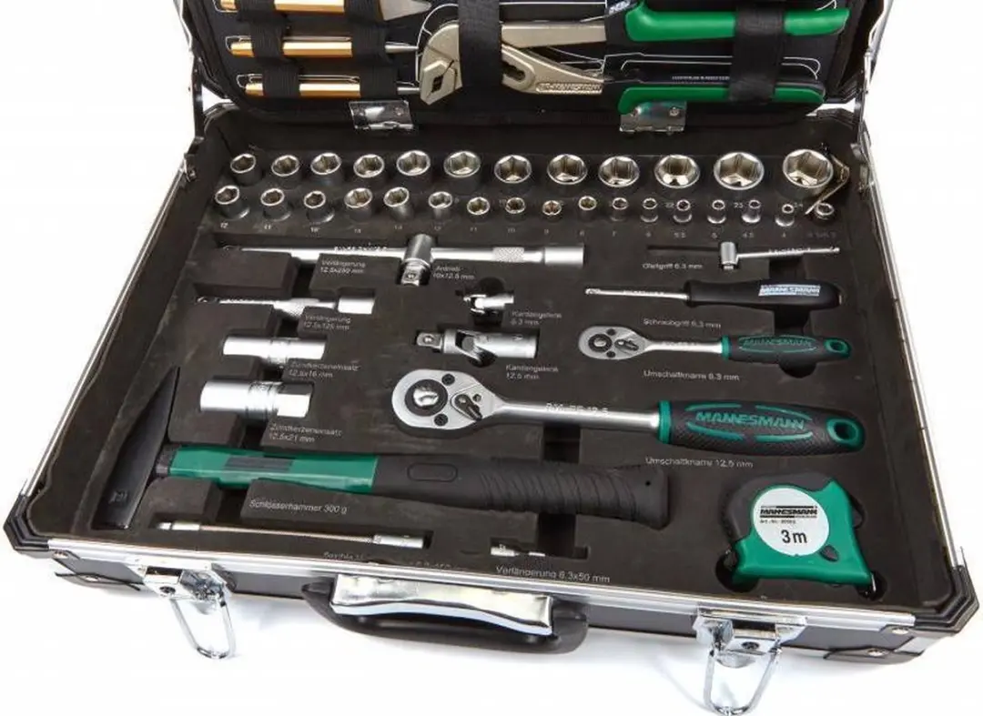 Brüder Mannesmann 29078 Gereedschapkoffer 160-delig - Zwart/Groen