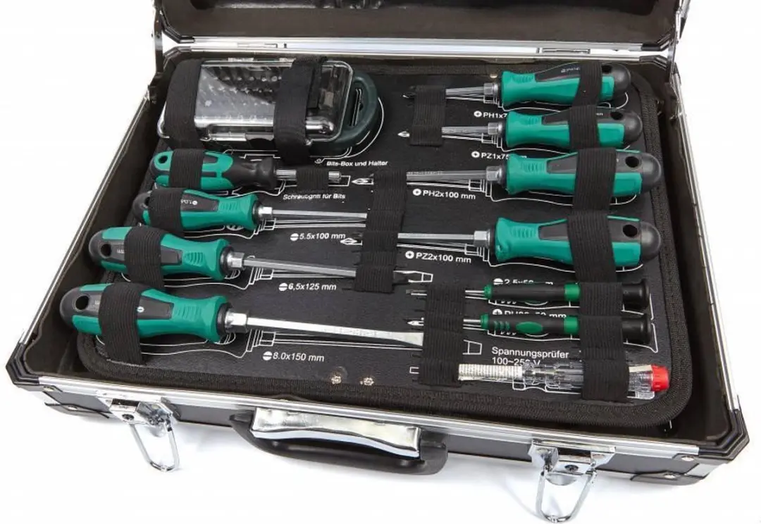 Brüder Mannesmann 29078 Gereedschapkoffer 160-delig - Zwart/Groen