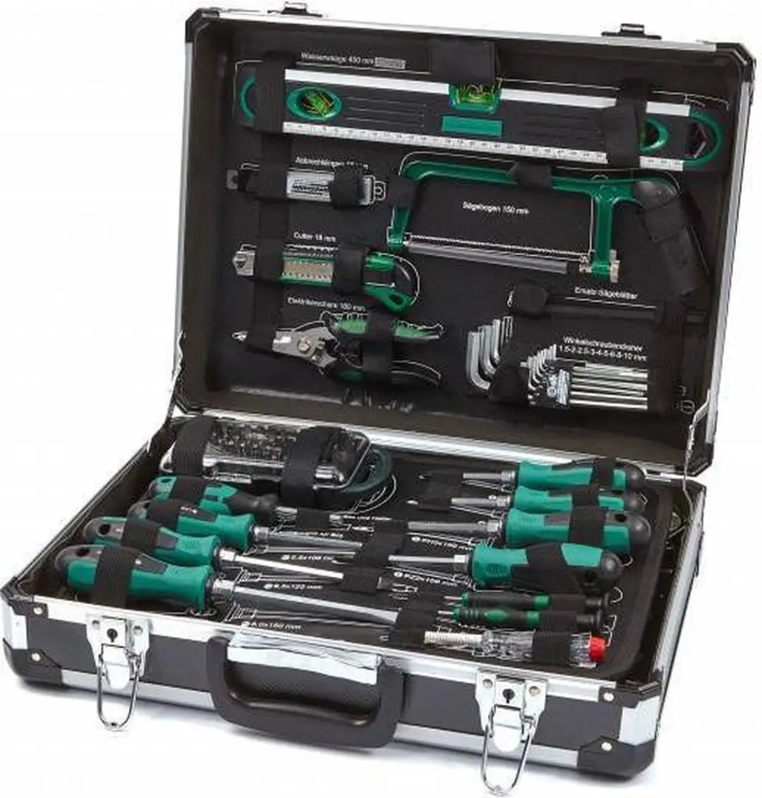 Brüder Mannesmann 29078 Gereedschapkoffer 160-delig - Zwart/Groen